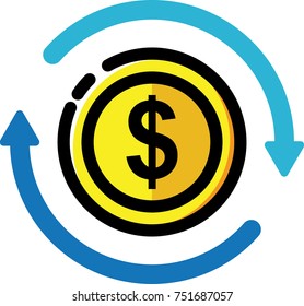 conversion rate, money conversion icon logo