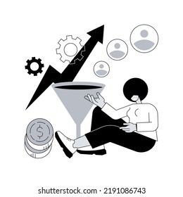 Conversion rate optimization abstract concept vector illustration. Digital marketing system, lead attraction marketing, increasing website guests, convert visitors into customers abstract metaphor.