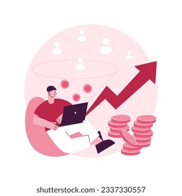 Conversion rate optimization abstract concept vector illustration. Digital marketing system, lead attraction marketing, increasing website guests, convert visitors into customers abstract metaphor.