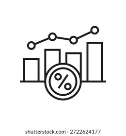 Conversion rate optimization icon showing percentage growth and sales success in digital marketing analytics.