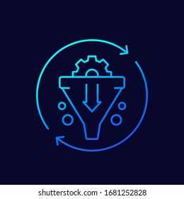 Conversion rate optimization, line vector icon