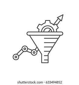 Conversion Rate Optimization - vector illustration. Sales funnel vector line icon. Internet marketing conversion concept.