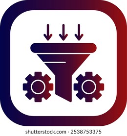 Design do ícone do vetor de canto redondo do gradiente do glifo do otimizador de taxa de conversão