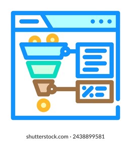 conversion rate seo color icon vector. conversion rate seo sign. isolated symbol illustration