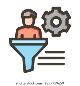 Conversion Rate Vector Thick Line Filled Colors Icon For Personal And Commercial Use.

