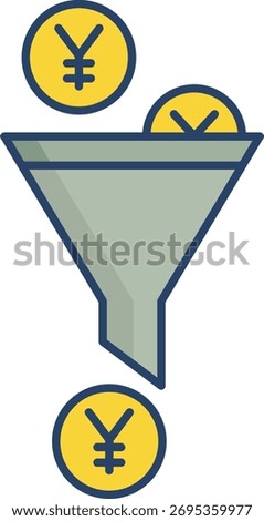 conversion yen linear color icon design