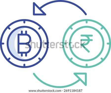 conversion yen outline color icon design