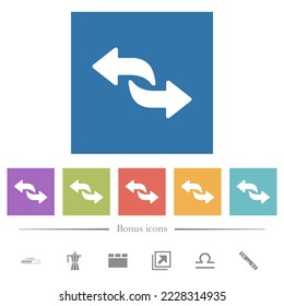 Convert arrows solid flat white icons in square backgrounds. 6 bonus icons included.