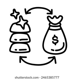convert asset of economic and business doodle icons