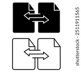 Convert file icon. suitable for web site design, app, user interfaces. line icon style. Simple vector design editable