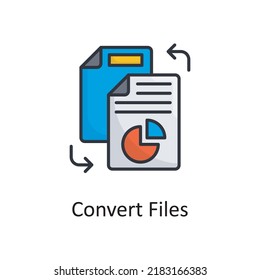 Convert Files Vector Filled Outline Icon Design Illustration. Miscellaneous Symbol On White Background EPS 10 File