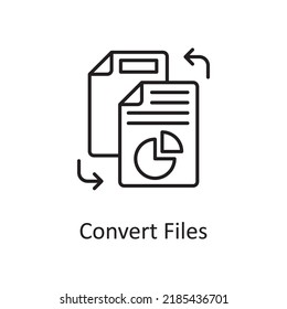 Convert Files Vector Outline Icon Design Illustration. Miscellaneous Symbol On White Background EPS 10 File