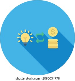 Convertir Idea en imagen vectorial de icono de Dinero. También se puede utilizar para Business Startup. Adecuado para aplicaciones móviles, aplicaciones web y medios impresos.