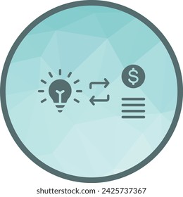 Convert Idea into Money icon vector image. Suitable for mobile application web application and print media.