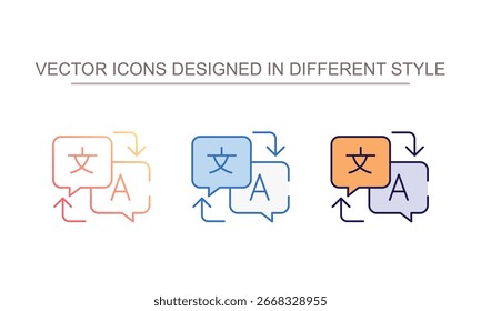 Convertir diseño de icono de idioma con fondo blanco Ilustración de stock