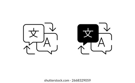 Convertir diseño de icono de idioma con fondo blanco Ilustración de stock