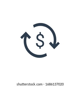 Convert money icon, arrow, return, Vector Illustration. Stock Vector illustration isolated on white background.