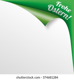 Convert paper cover with german text "Frohe Ostern", translate "Easter Sale". Eps 10 vector file.