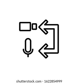 convert video to audio icon design line style. Perfect for application, web, logo and presentation template