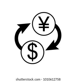 Convert yen to dollar icon