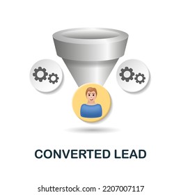 Converted Lead icon. 3d illustration from customer relationship collection. Creative Converted Lead 3d icon for web design, templates, infographics and more