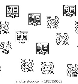 Converter Application Vector Seamless Pattern Thin Line Illustration