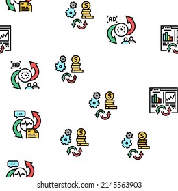 Converter Application Vector Seamless Pattern Thin Line Illustration