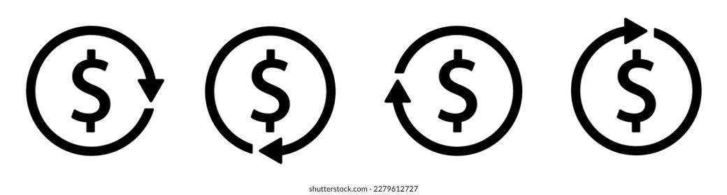 Converter recharger dollar currency icon. Currency circular icon, vector illustration