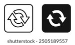 Converter vector icon in black and blue colors