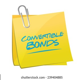 convertible bonds memo post illustration design over a white background