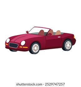 convertible car burgundy color vector  illustration design on white background 