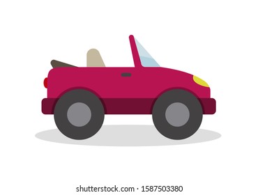 Convertible Car Cartoon Style Vector Illustration Stock Vector (Royalty ...