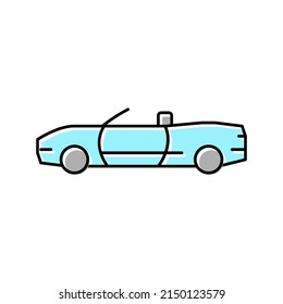 convertible car color icon vector. convertible car sign. isolated symbol illustration