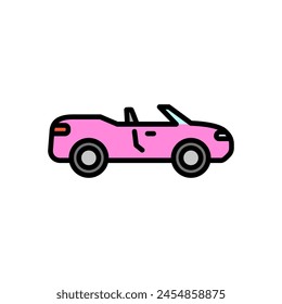 convertible car colored icon vector on isolated background