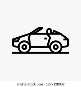 Convertible car concept line icon. Simple element illustration.  Convertible car concept outline symbol design. Can be used for web and mobile UI/UX . Modern vector style