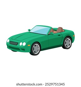 convertible car emerald green color vector illustration design on white background 