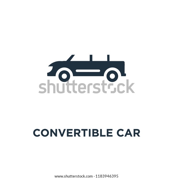Convertible Car icon. Black filled vector\
illustration. Convertible Car symbol on white background. Can be\
used in web and\
mobile.