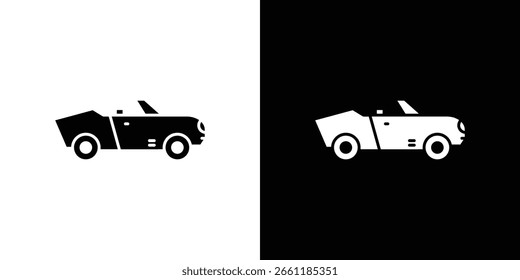 Convertible car icon of a flat style vector