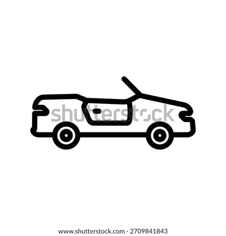 Convertible car icon, Line Vector graphics