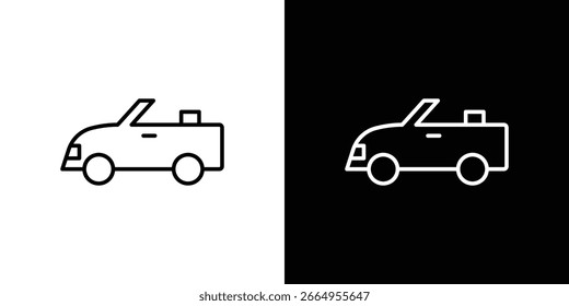 Icono de coche convertible Ilustración vectorial - iconos de vector de estilo negro de alta calidad