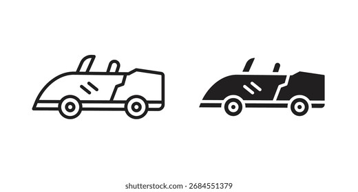 Convertible car icons simple vector set. logo sign symbol set