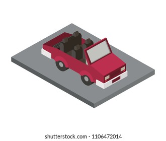convertible car isometric icon