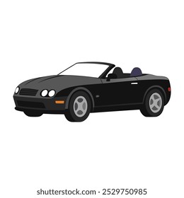 convertible car jet black color vector illustration design on white background 