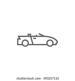 Icono de línea de coche convertible.