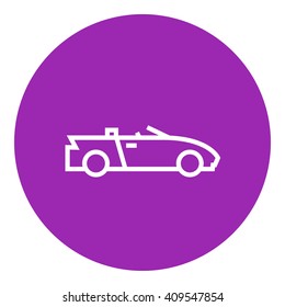 Icono de línea de coche convertible.