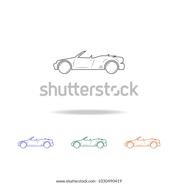 Convertible car line icon. Types of cars\
Elements in multi colored icons for mobile concept and web apps.\
Thin line icon for website design and development, app development\
on white\
background