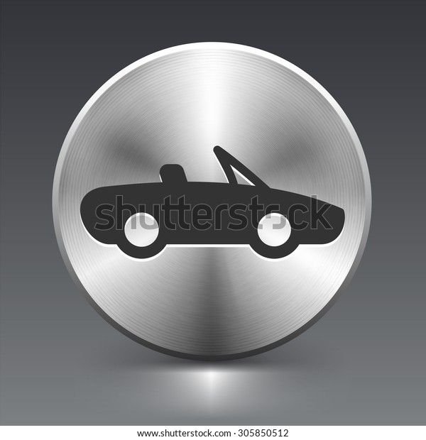 Convertible Car on Silver\
Round Button