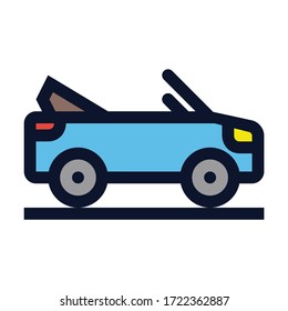 Camión convertible. Icono de color del vector simple.