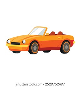 convertible car sunset orange color vector illustration design on white background 