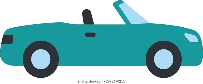 Convertible Car vector illustration isolated on white background.
